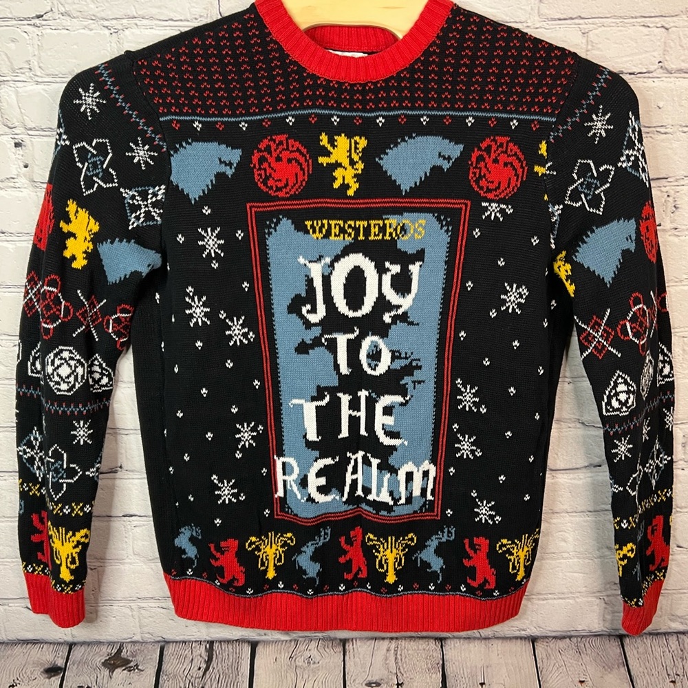 Game Of‎ Thrones HBO Joy To The Realm Knit Ugly Christmas Sweater Unisex Large